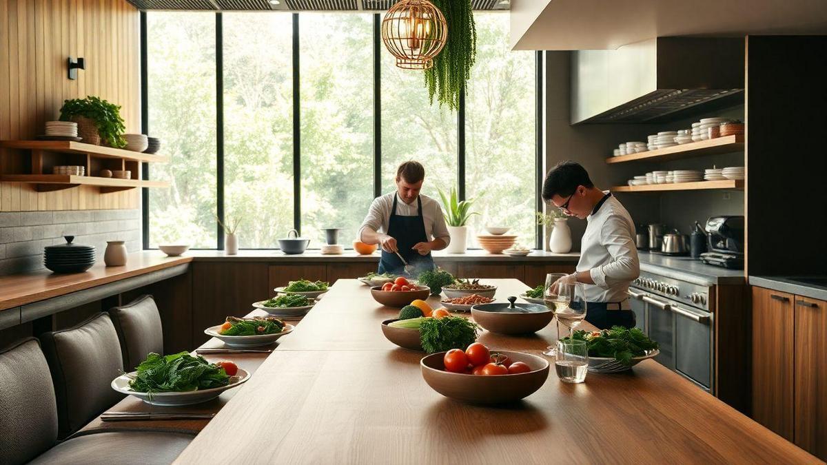 Como chefs prepararam refeições sofisticadas com vegetais sazonais